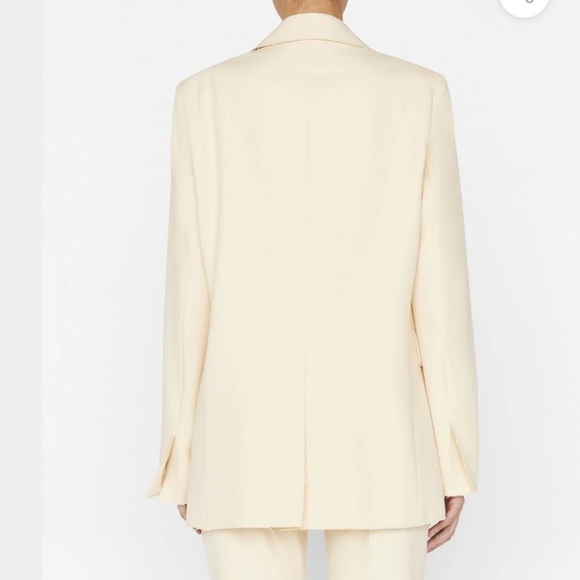 NWT FRAME Oversized Raw Edge Blazer in Butter - Picture 3 of 10